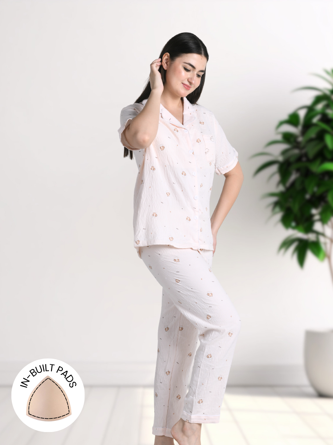 Happy Kitty Padded Nightsuit (3 Pc Set)