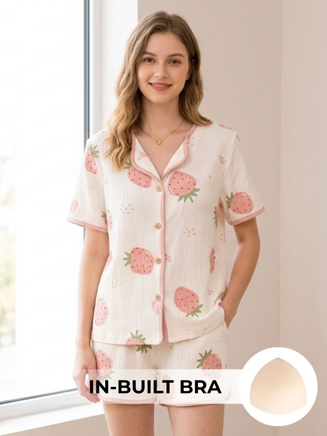 Sweet Berry Padded Nightsuit (3PCS)