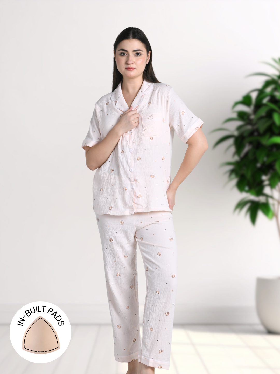 Happy Kitty Padded Nightsuit (3 Pc Set)