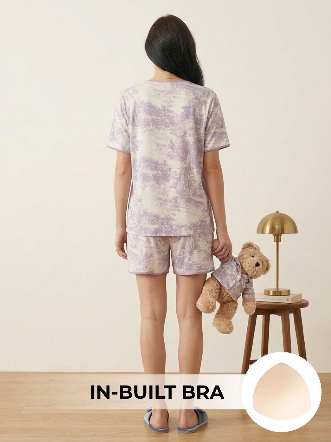 Lilac Floral Padded Nightsuit