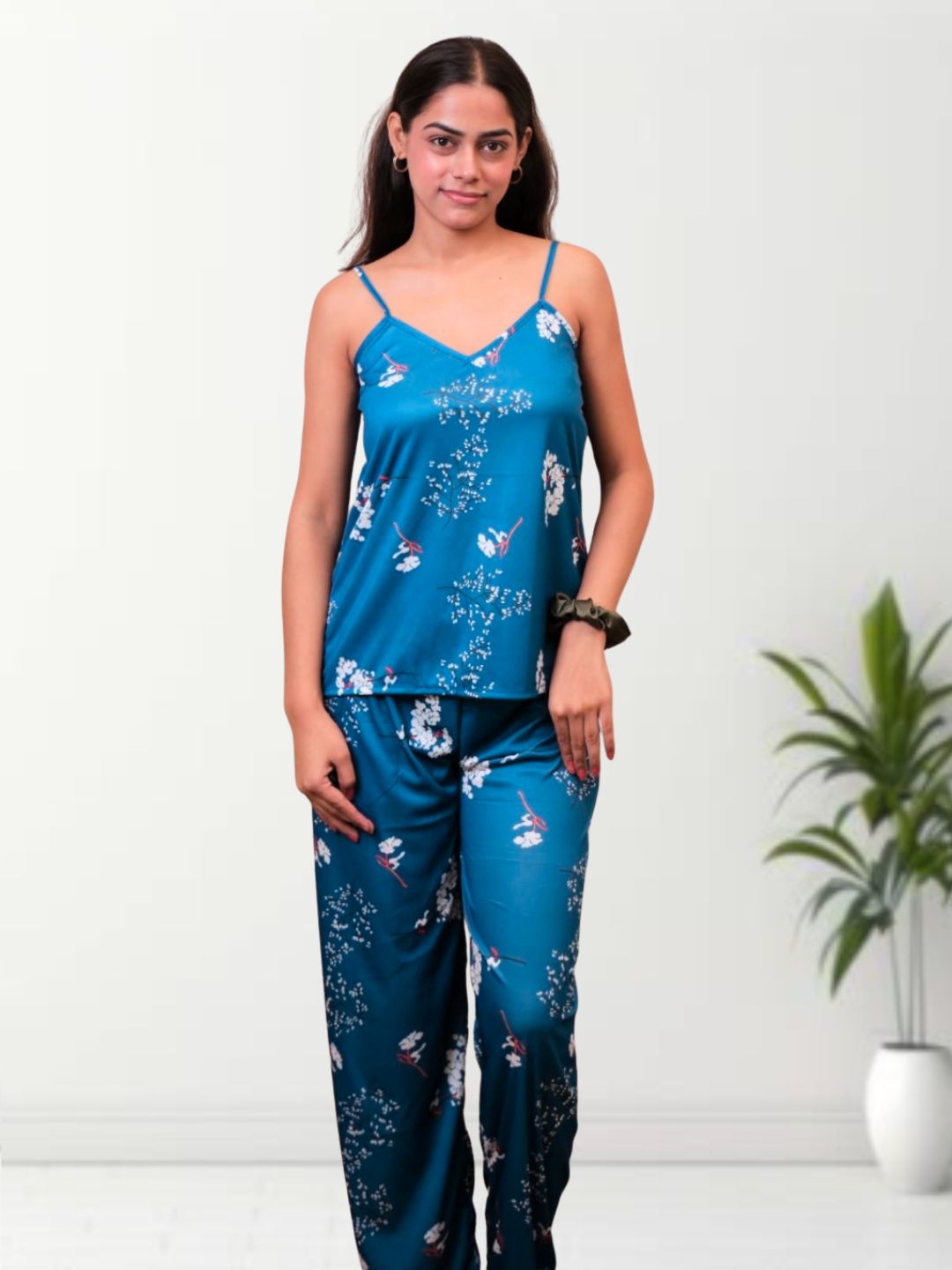 Floral Teal Nightsuit