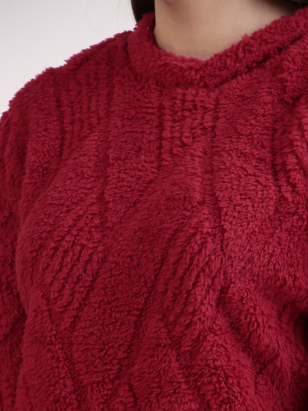 Red Furry Stripes Nightsuit