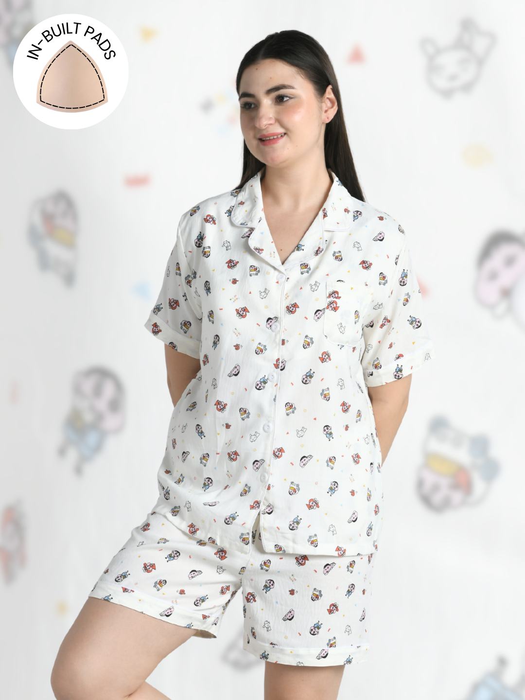 Shinchan Bedtime Padded Nightsuit (3 Pc Set)