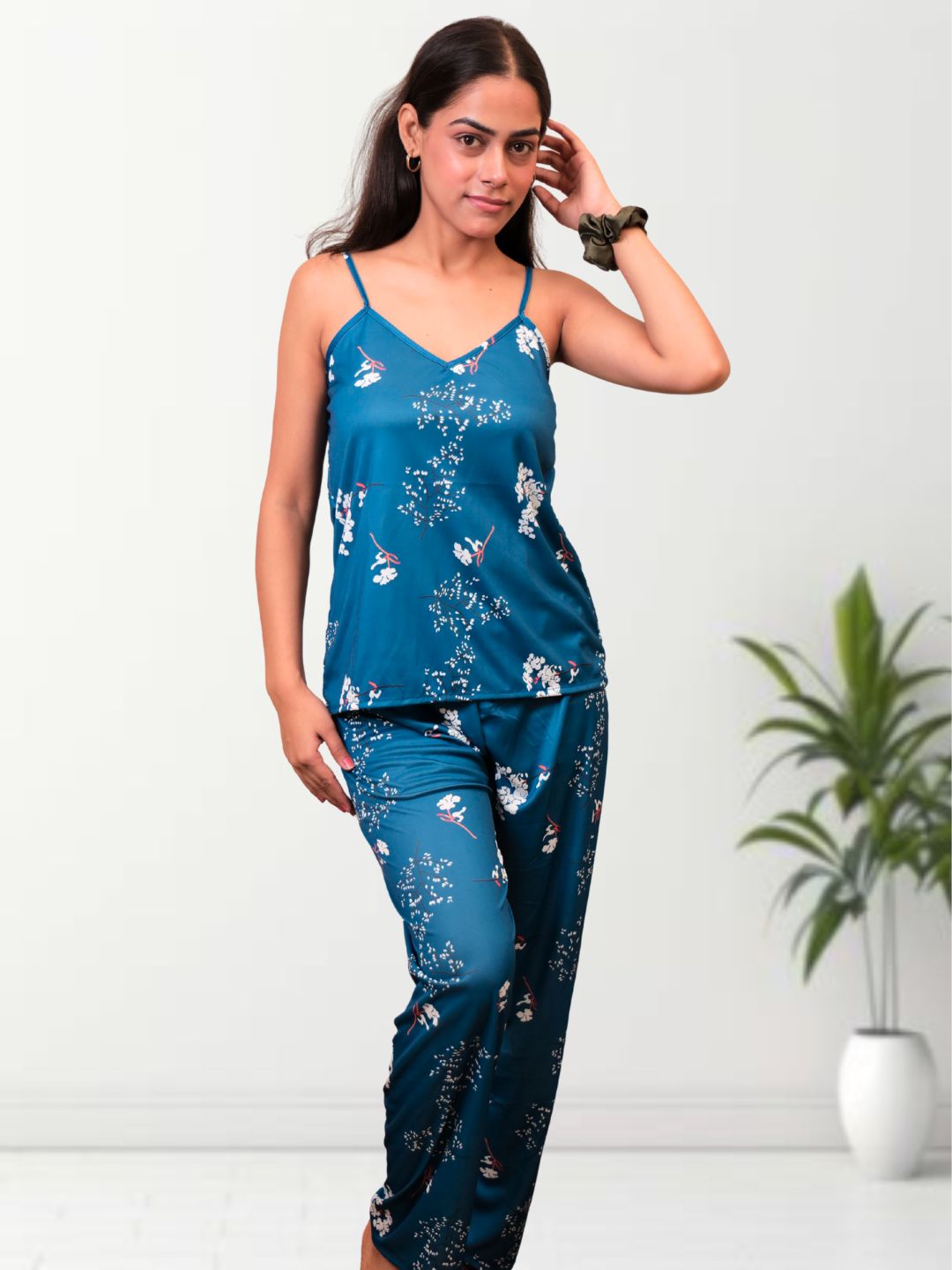 Floral Teal Nightsuit