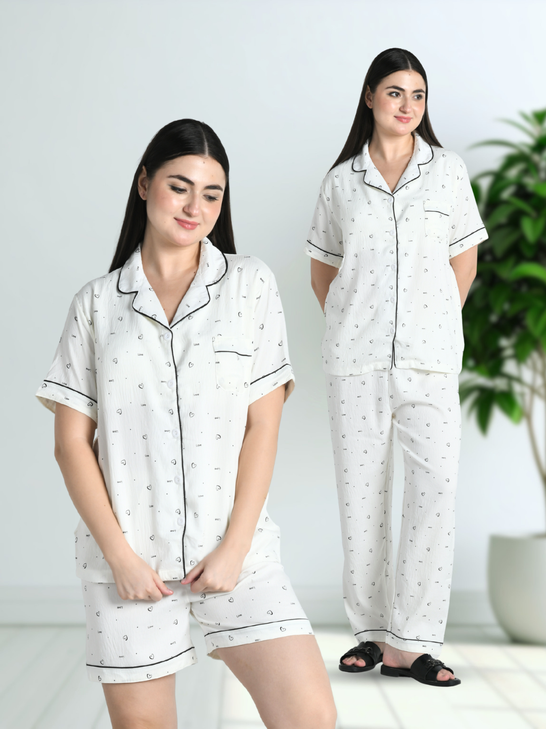 Luna Heart Padded Nightsuit (3 Pc Set)