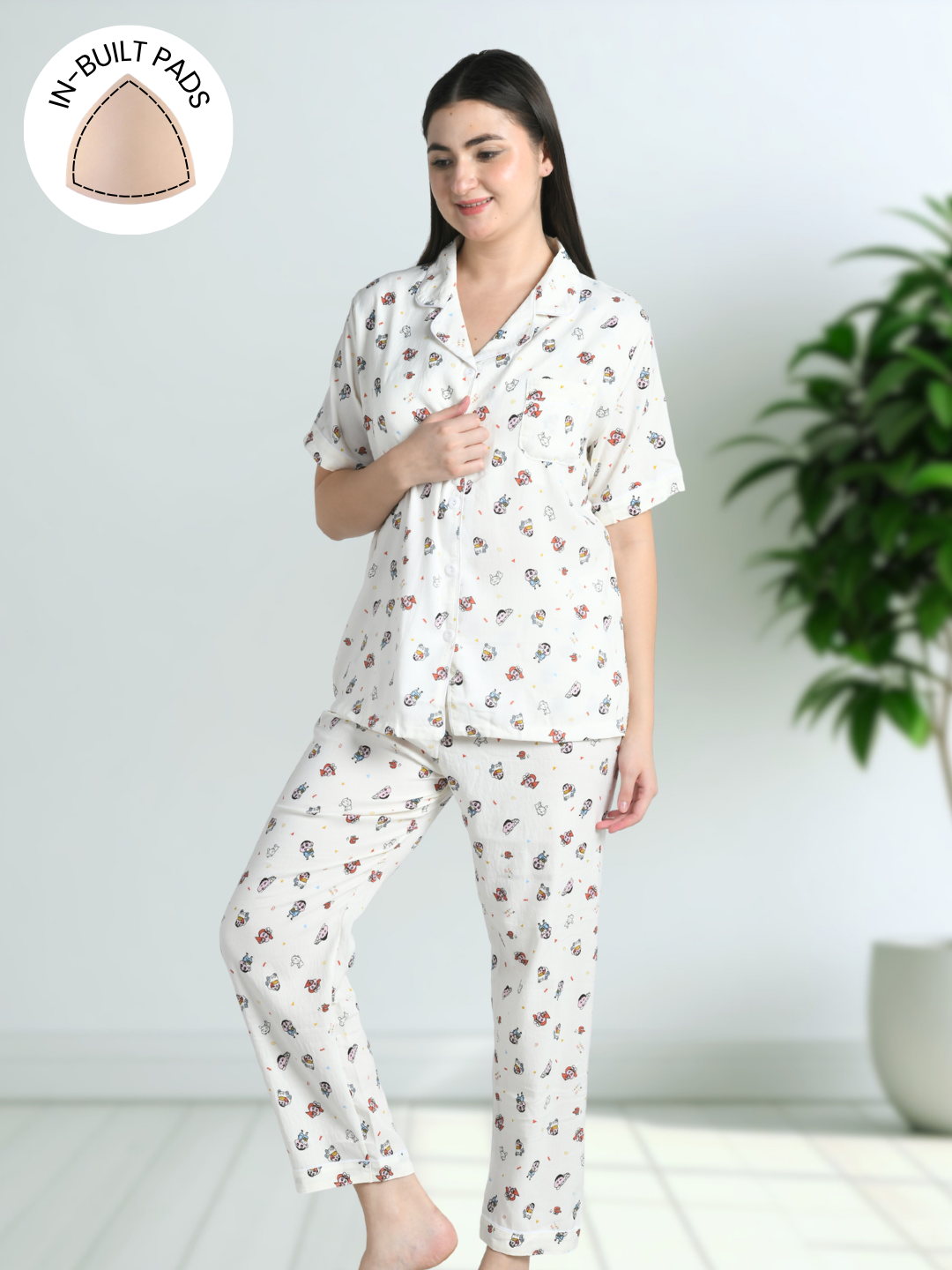 Shinchan Bedtime Padded Nightsuit (3 Pc Set)