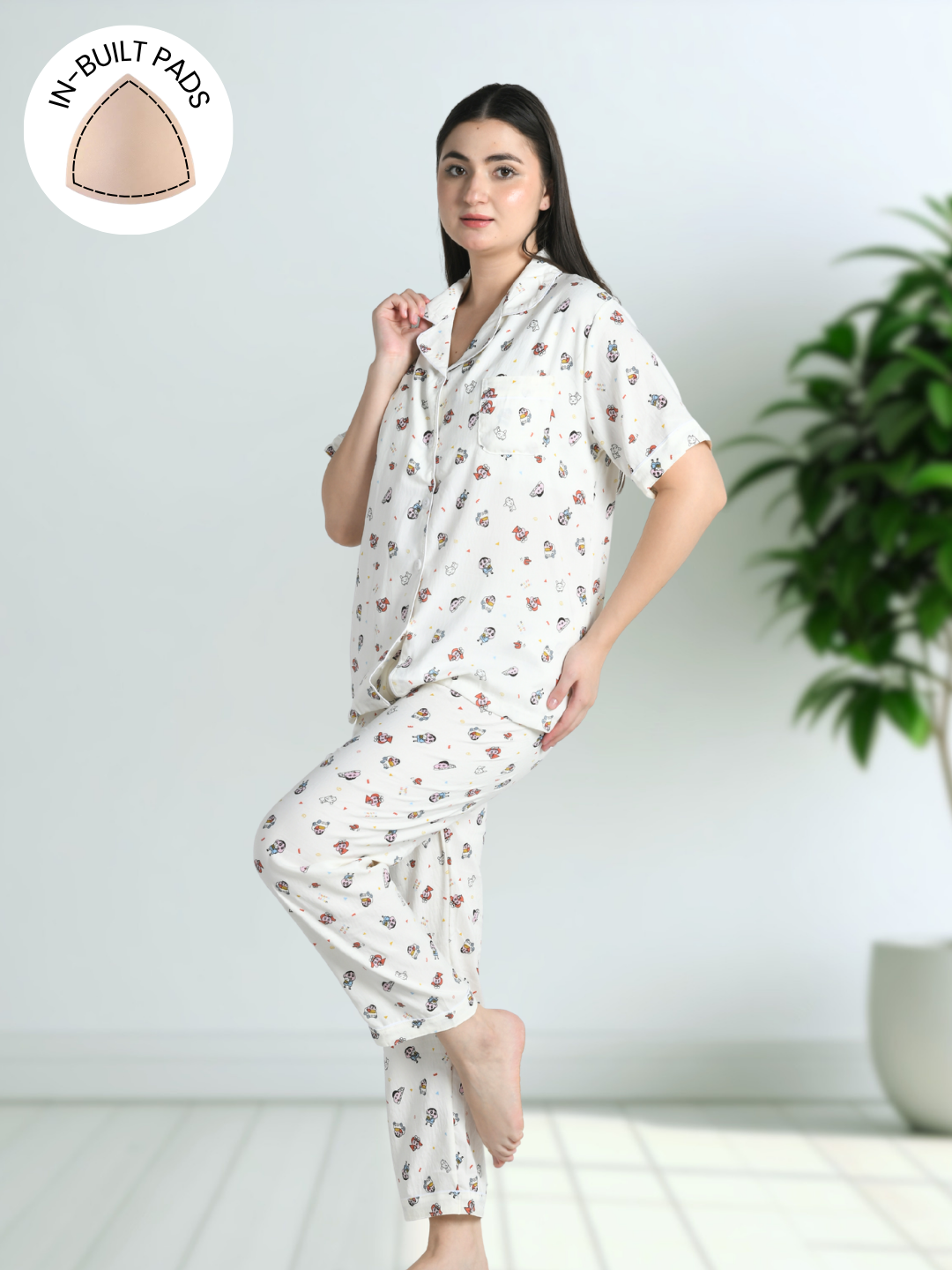 Shinchan Bedtime Padded Nightsuit (3 Pc Set)