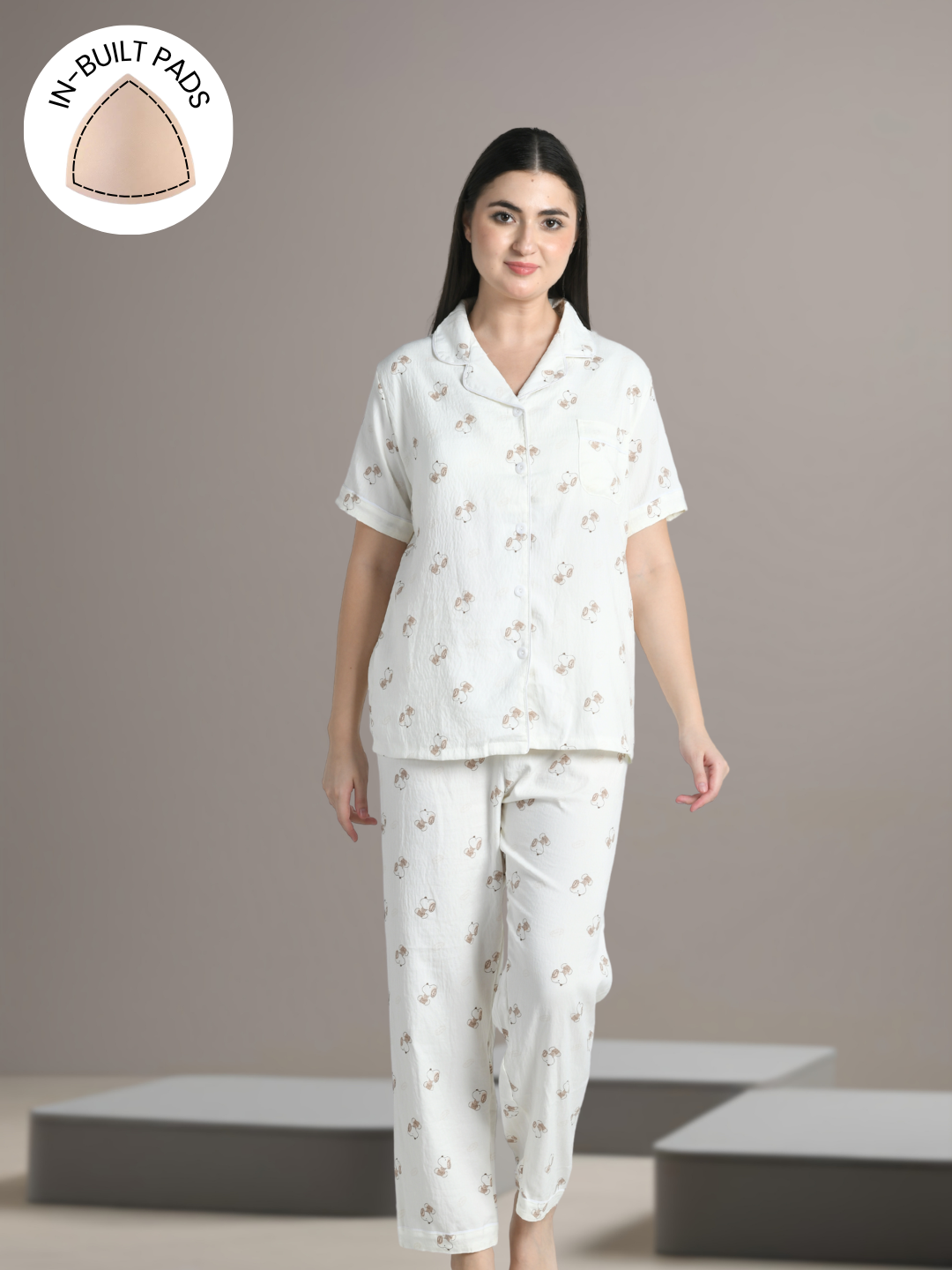 Snoopy Dreams Padded Nightsuit (3 Pc Set)