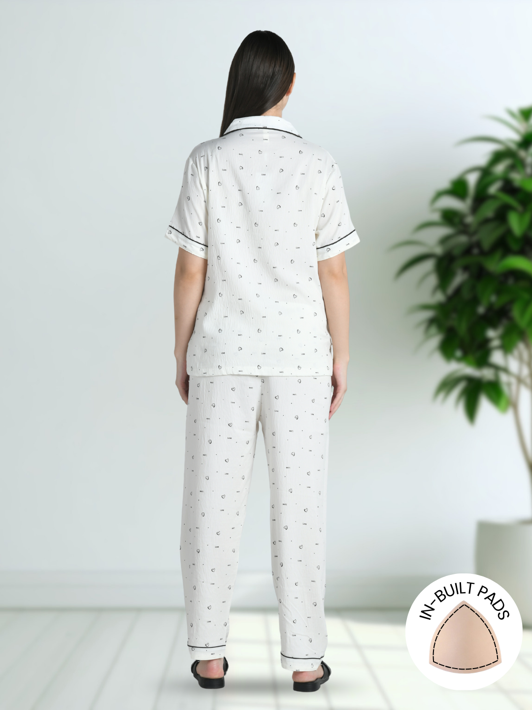 Luna Heart Padded Nightsuit (3 Pc Set)