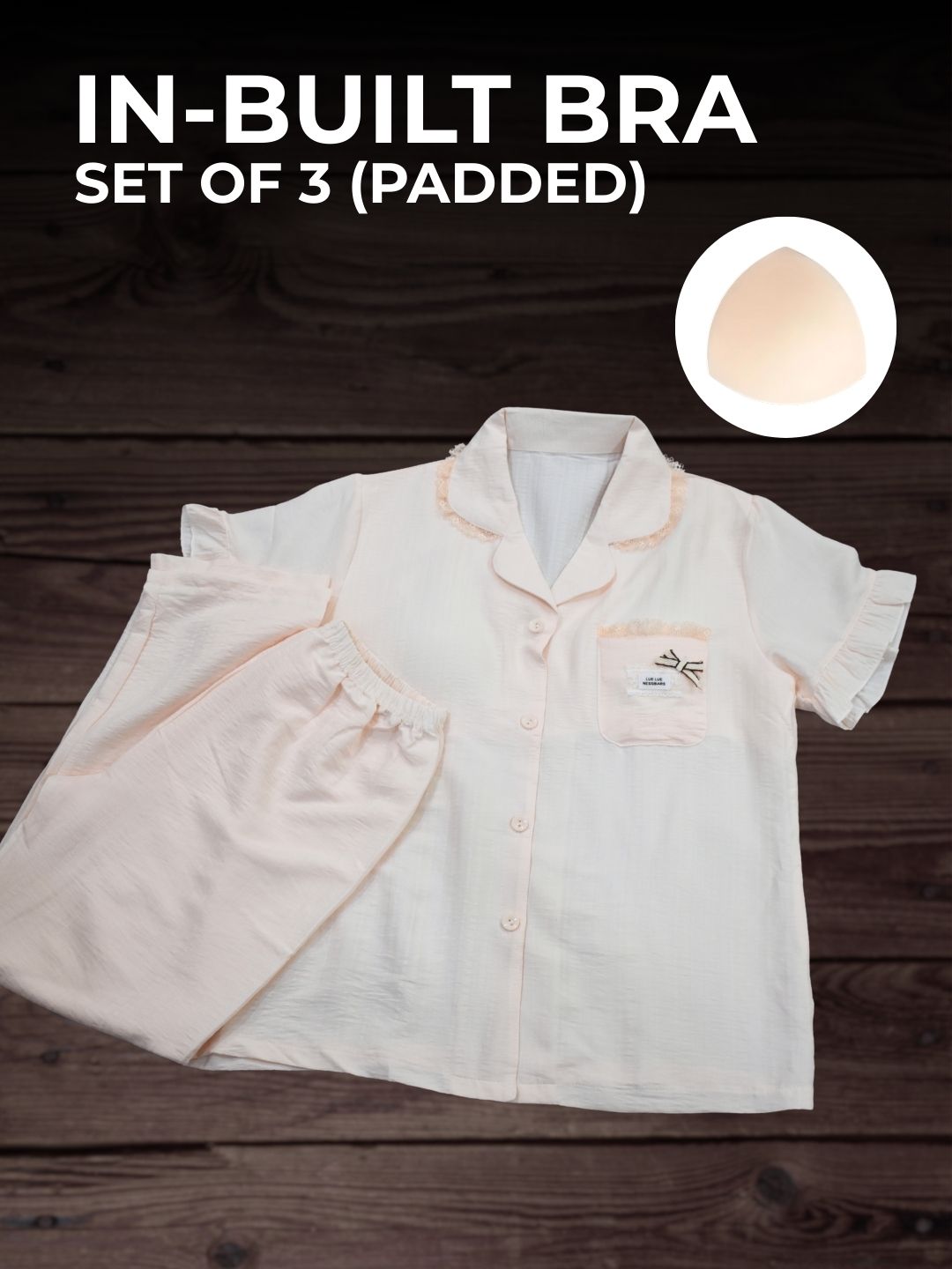 Frilly Dreams Padded Nightsuit Set (3PCS)