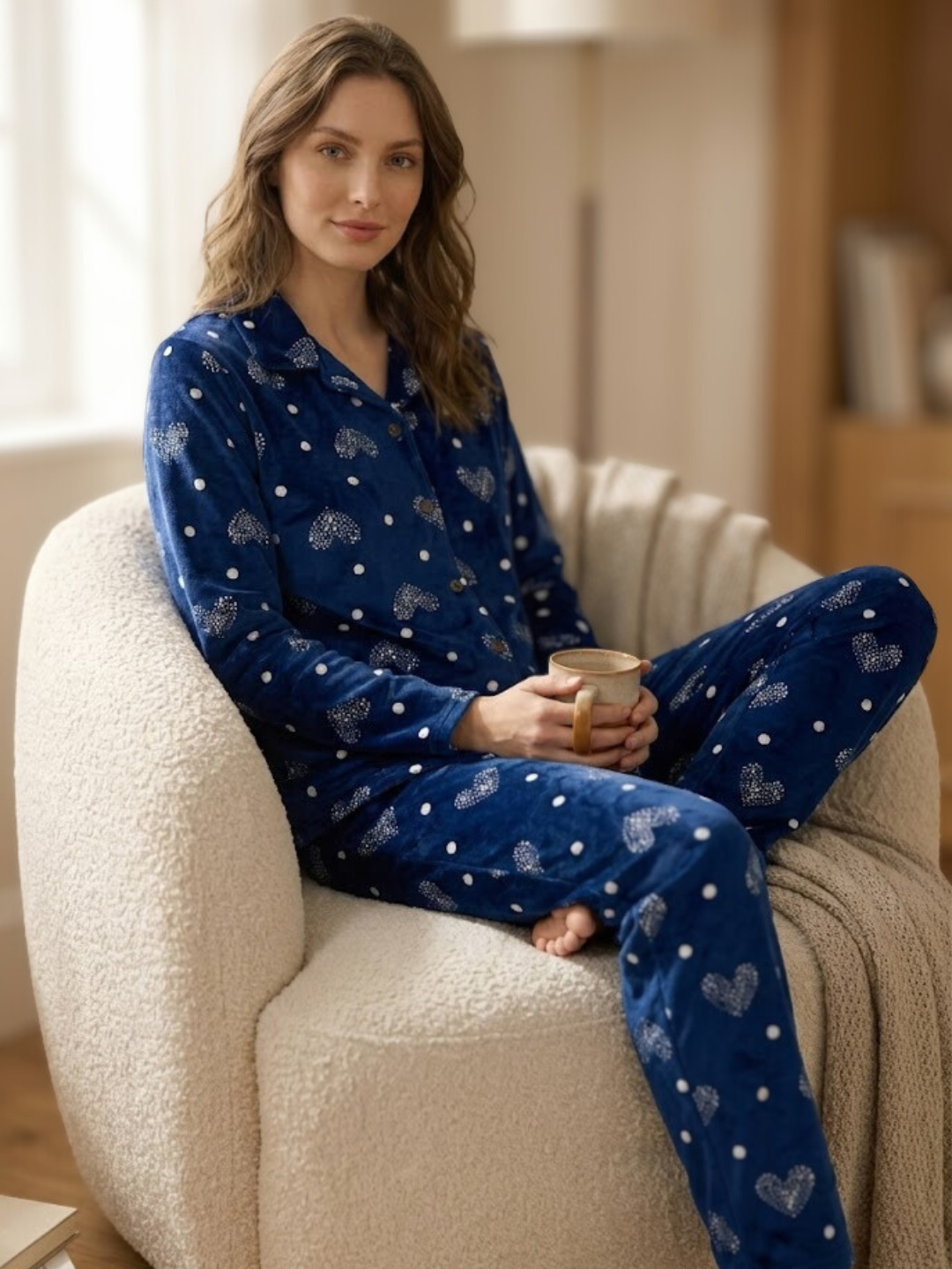 Blu Heart Velvet Nightsuit