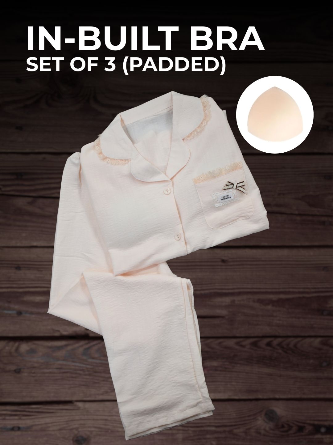 Frilly Dreams Padded Nightsuit Set (3PCS)