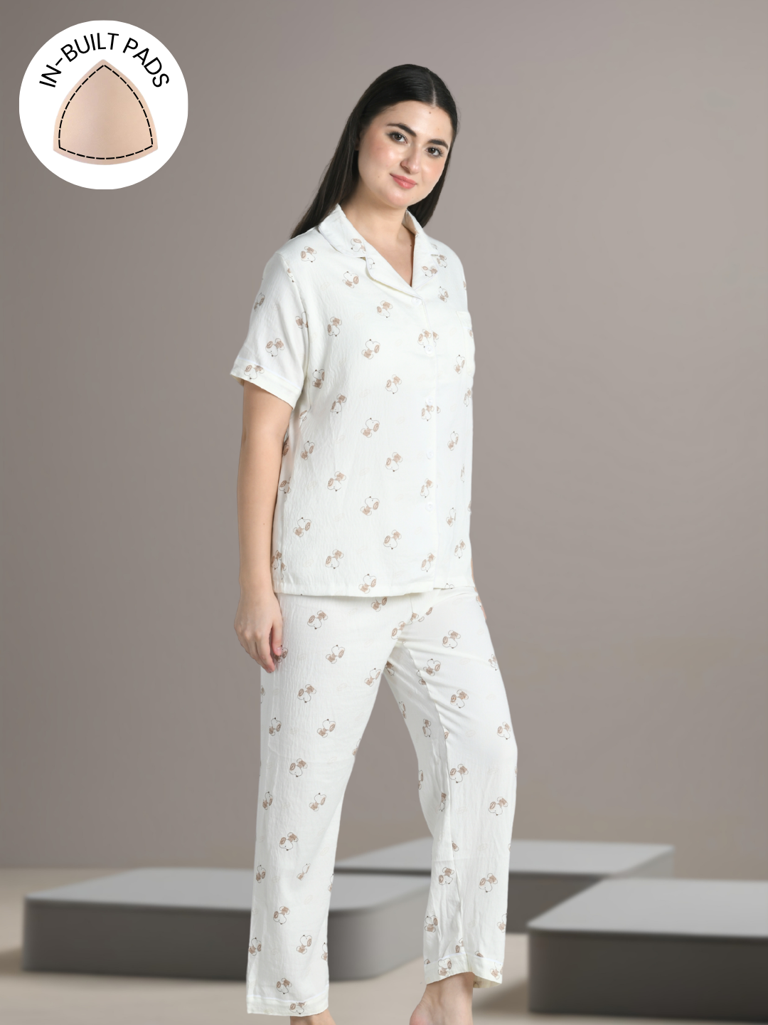 Snoopy Dreams Padded Nightsuit (3 Pc Set)