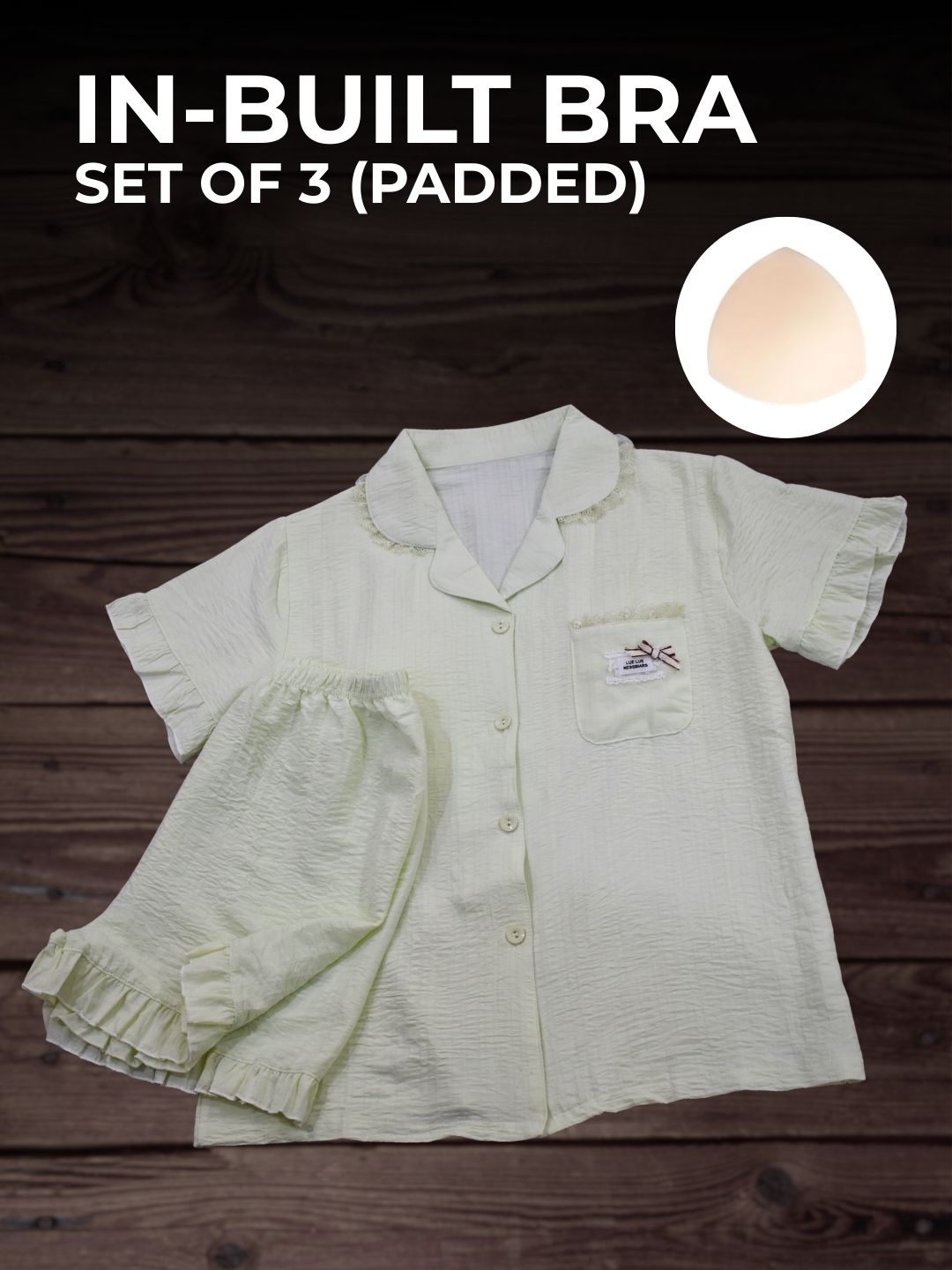 Sleepy Ruffles Padded Nightsuit Set (3PCS)