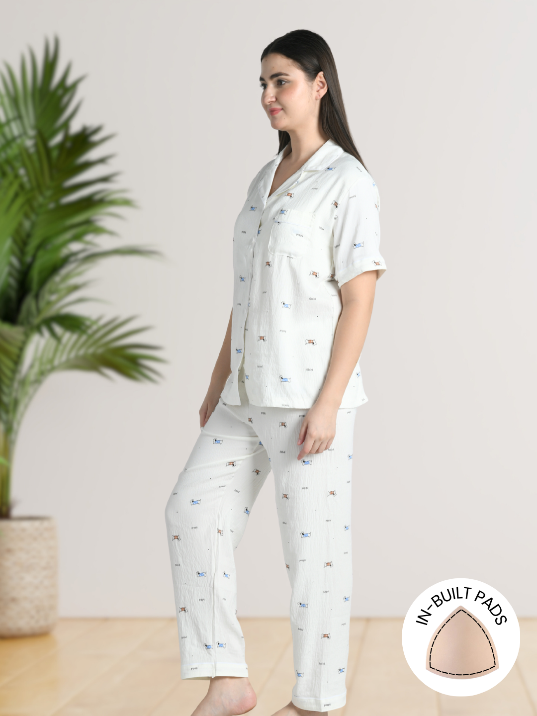 Tail Wags Padded Nightsuit (3 Pc Set)