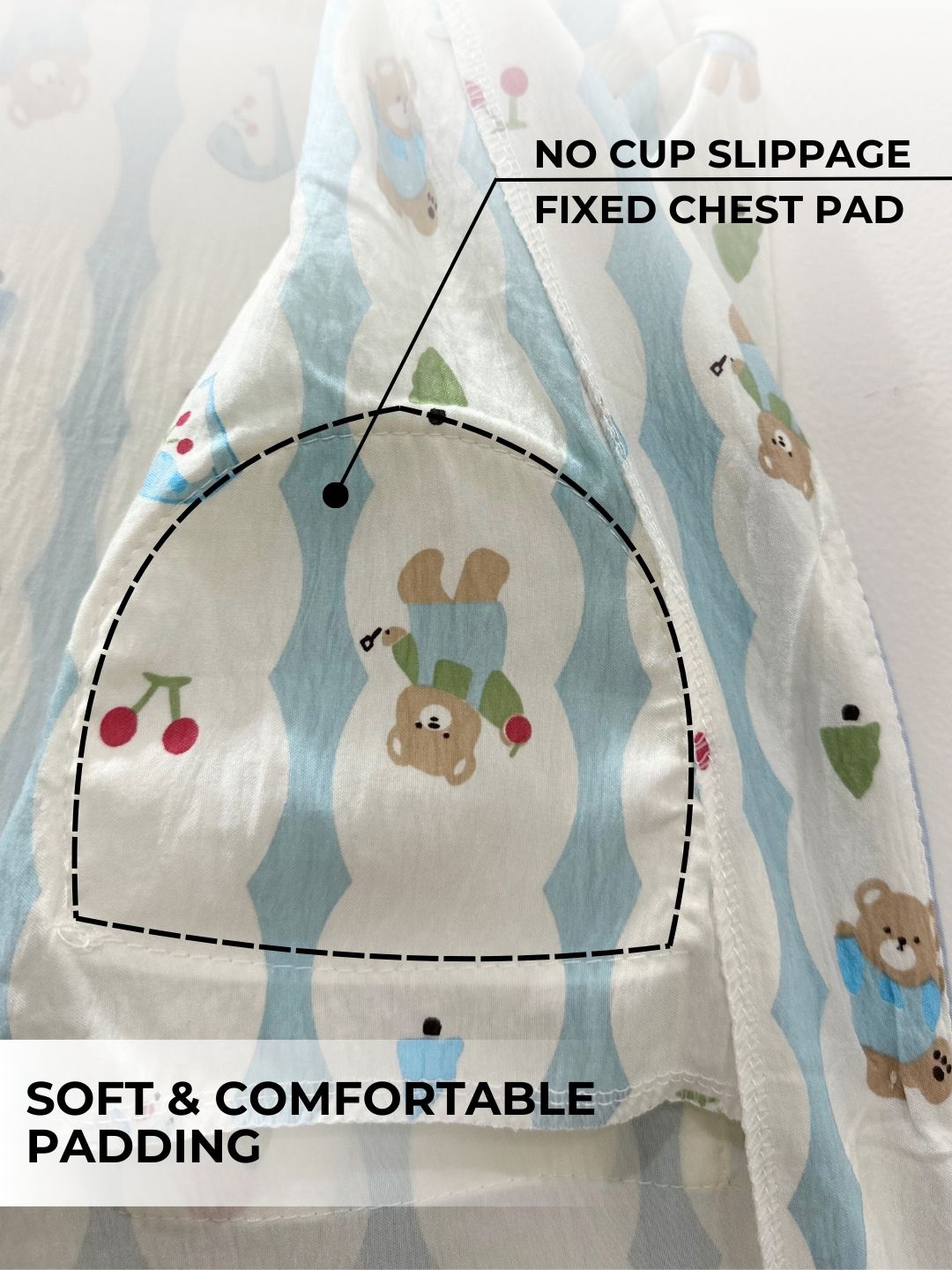 Blueberry Treat Padded Nightsuit Set (3PCS)