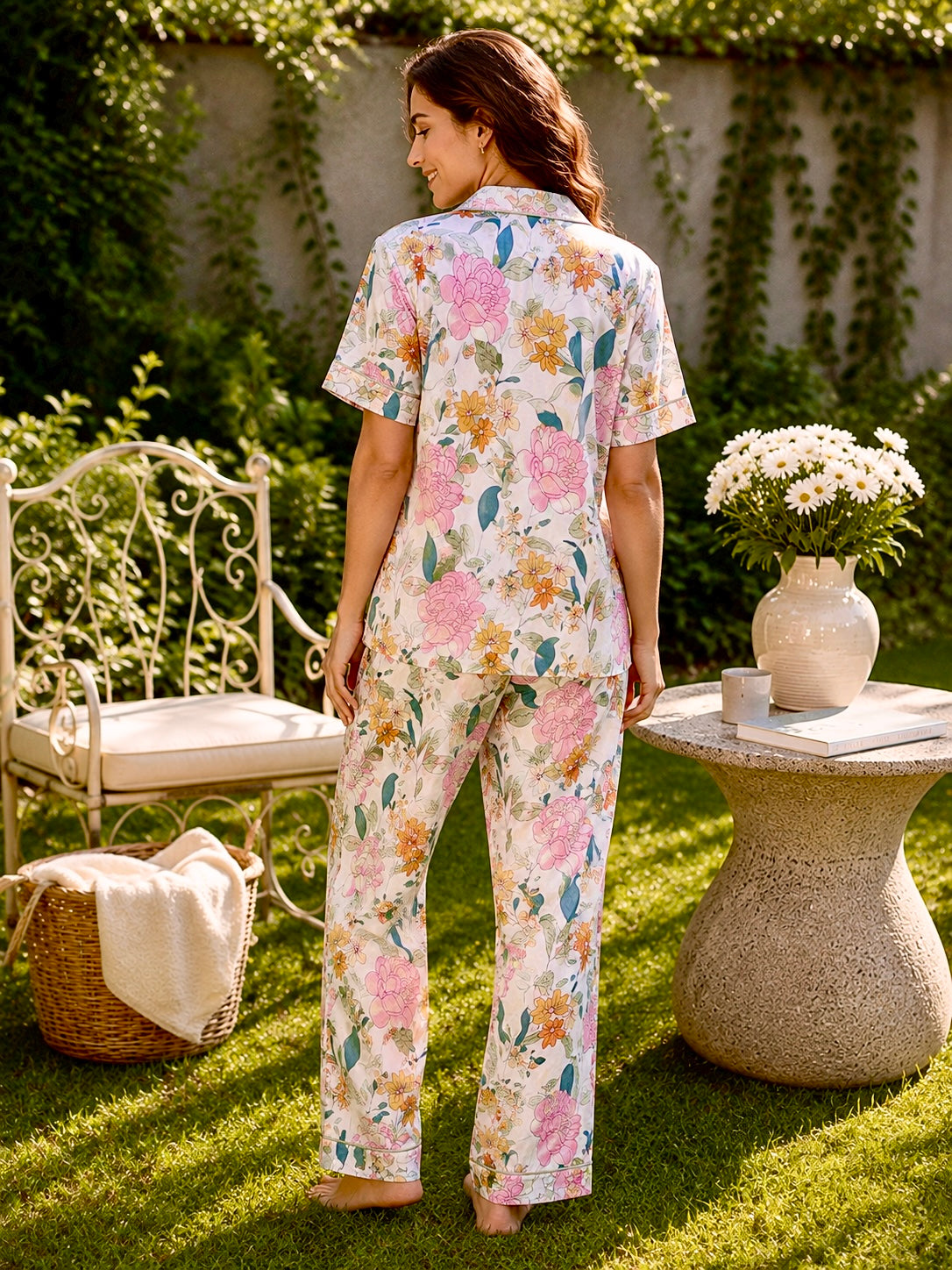 Floral Dream Padded Nightsuit (3 Pc Set)
