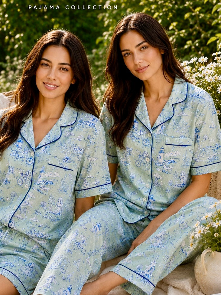 Coastal Mint Padded Nightsuit (3 Pc Set)