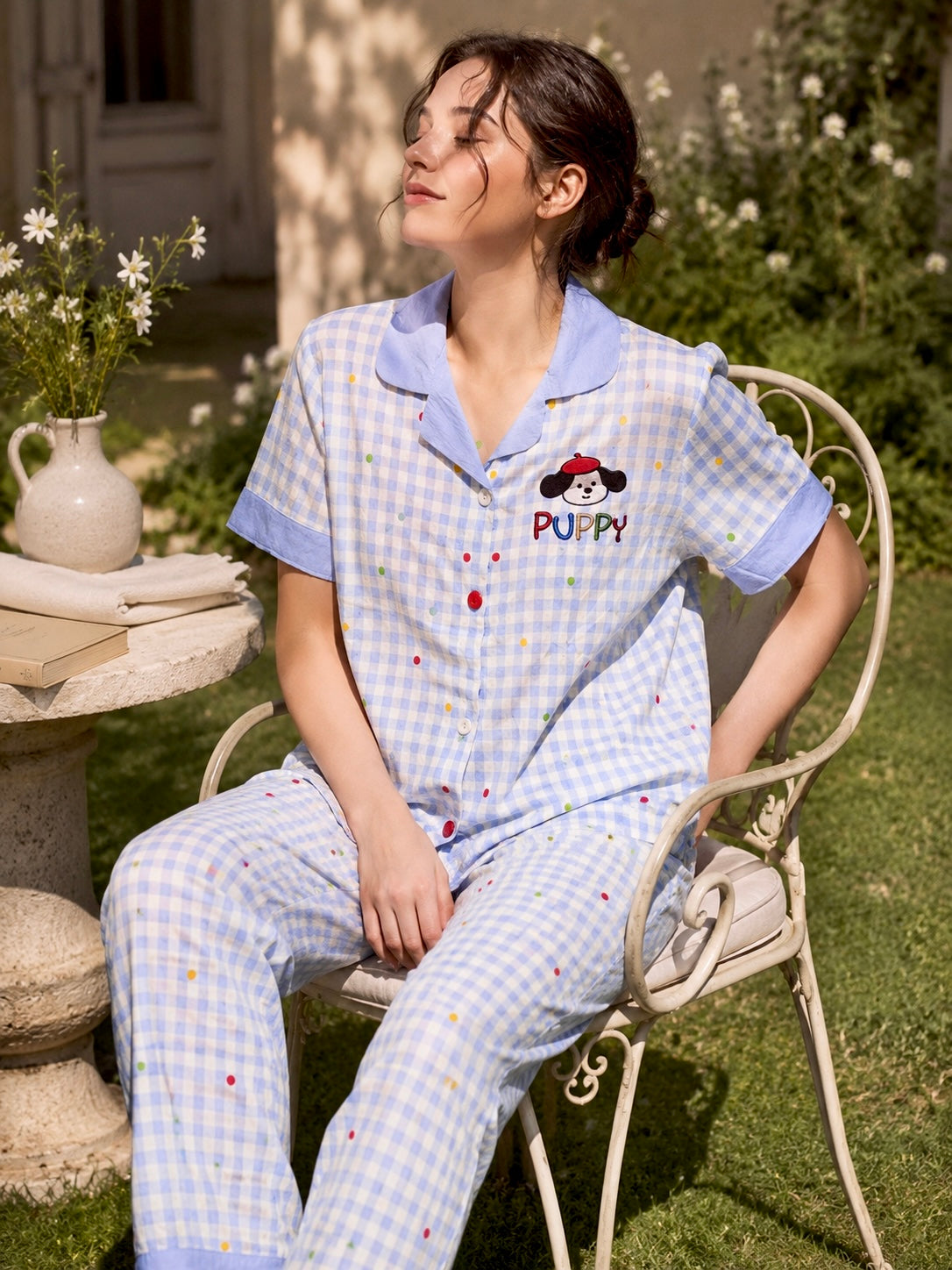Blue Pup Nightsuit (3 Pc Set)