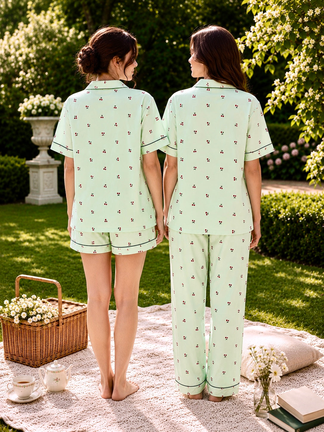 Minty Cherry Padded Nightsuit (3 Pc Set)