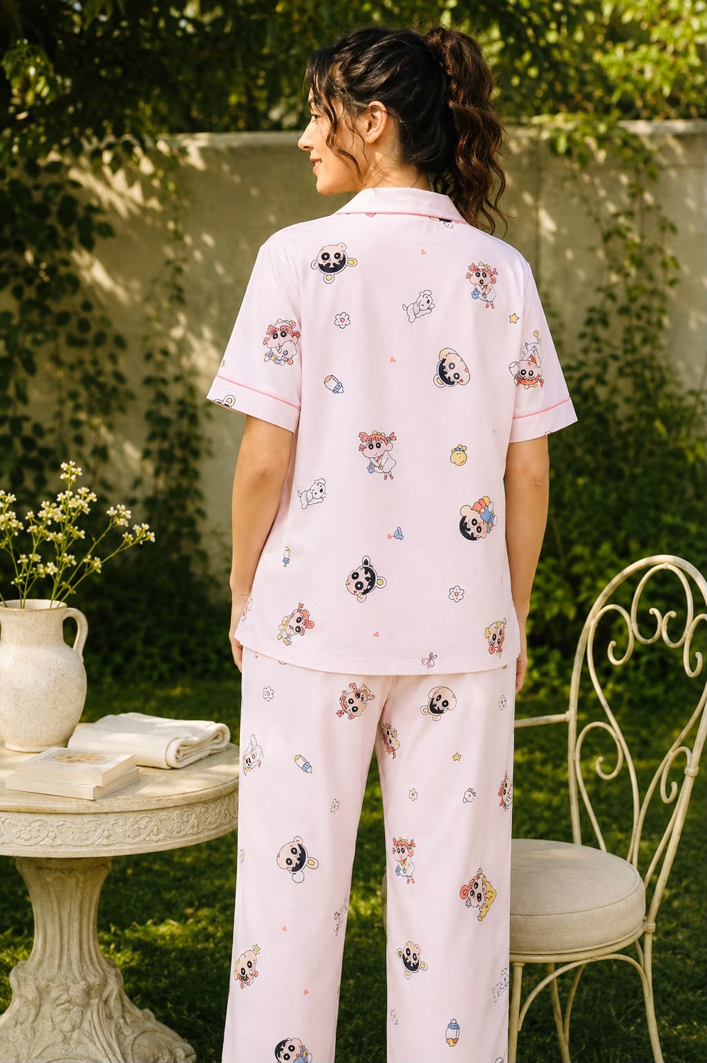 Pink Shinchan Padded Nightsuit (3 Pc Set)